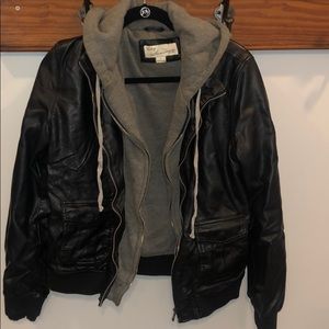 Vintage Leather Jacket with Insert